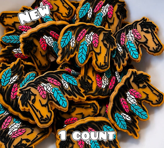 1 Count Focal Bead Western Horse