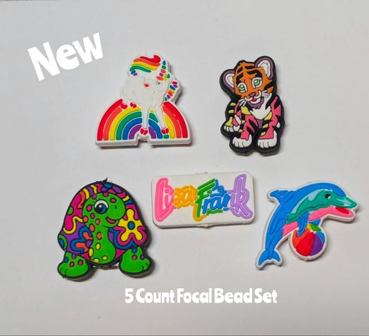 Lisa Frank 5 Count Focal Bead Set As Shown