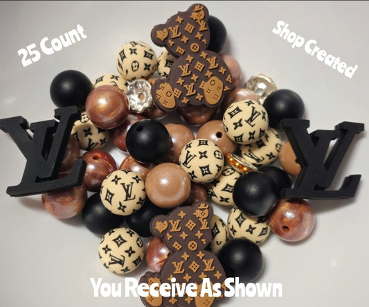 New Luxury Silicone Bead Mix DIY Craft Supplies 25 Count 15mm