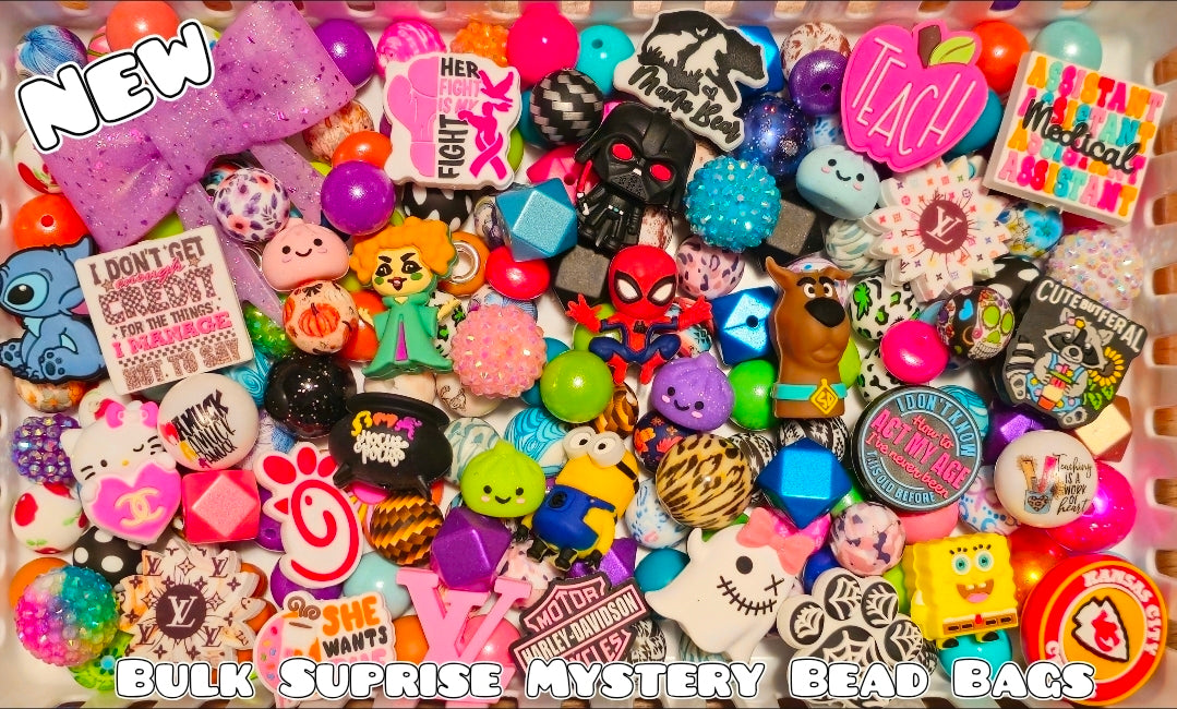 New 7-6-26. You get so much for so little! New JULY Bulk Mystery Bead Bags Limited Quantites 200 plus pieces! NO 2 BAGS ARE THE SAME! HAND PICKED!