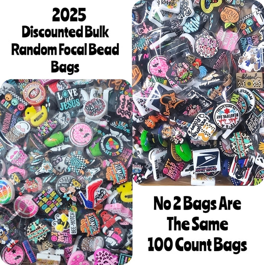 New Wholsale Bulk DIY Focal Bead Bags 100 Count Craft Supplies Beadable Accessories