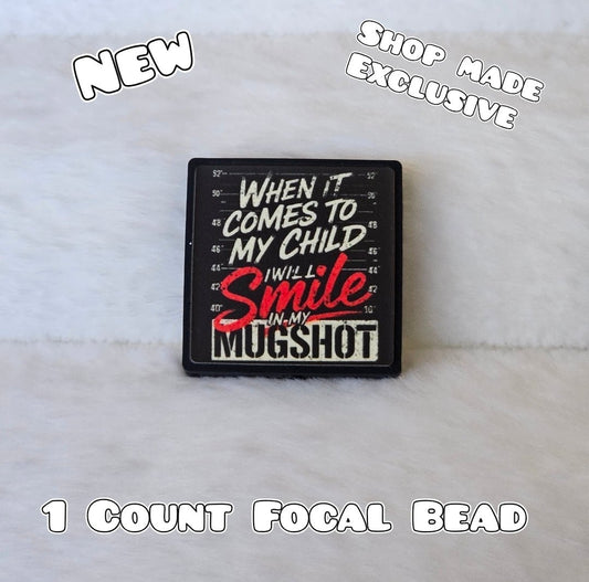 New 1 Count Focal Bead Shop Made Mug Shot Child