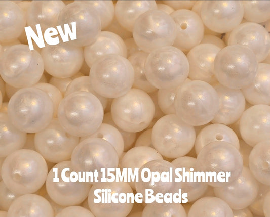 New 15mm 1 Count DIY Silicone Solid OPAL Marbel White Supplies & ACCESSORIES