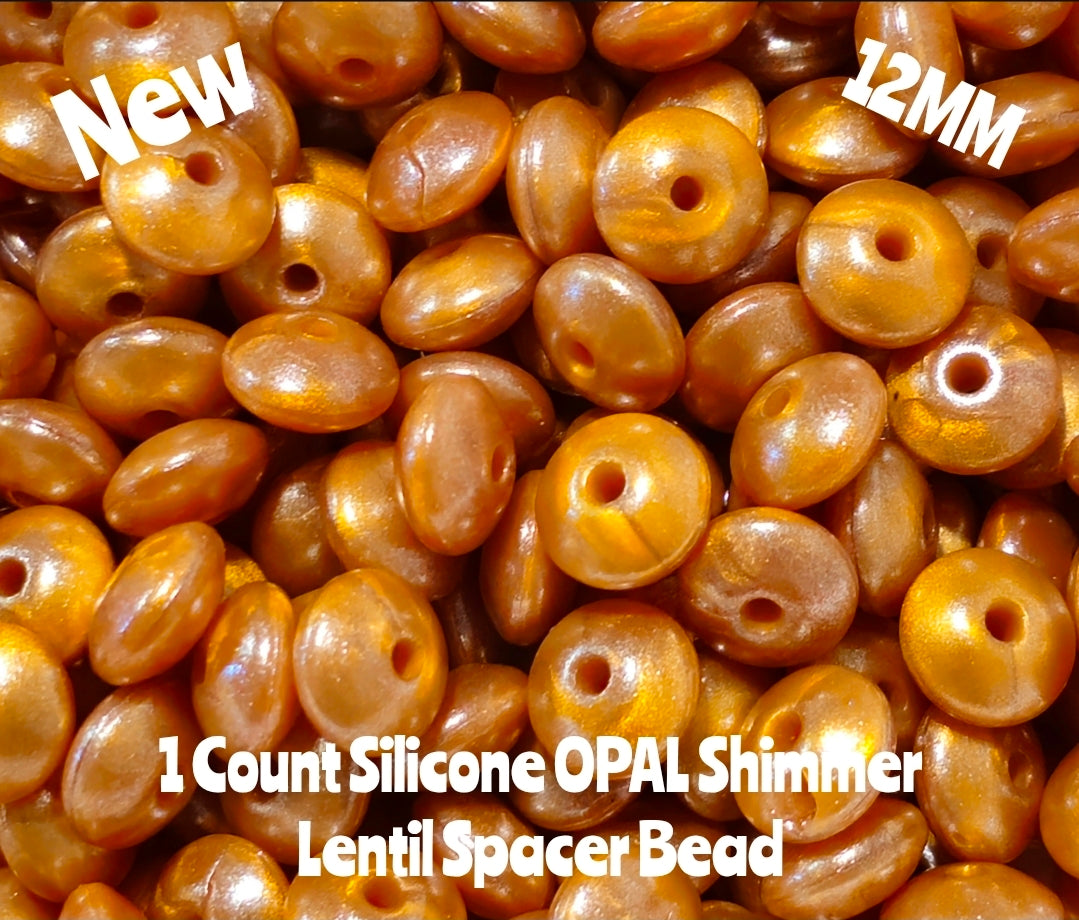 New 1 Count Opal Shimmer Lentil Spacer Beads Multiple Color Options