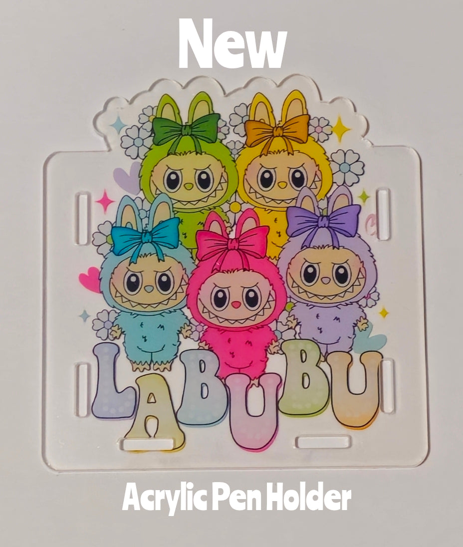 NEW Acrylic Pen Holder Box 1 Count Labubu. Read description for directions and special handling.