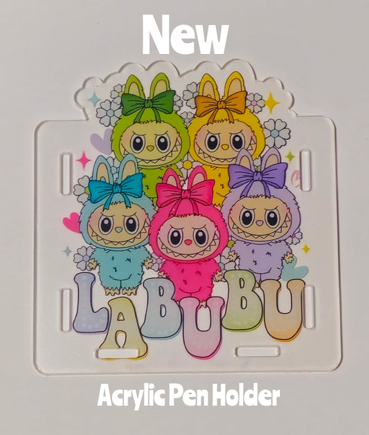 NEW Acrylic Pen Holder Box 1 Count Labubu. Read description for directions and special handling.