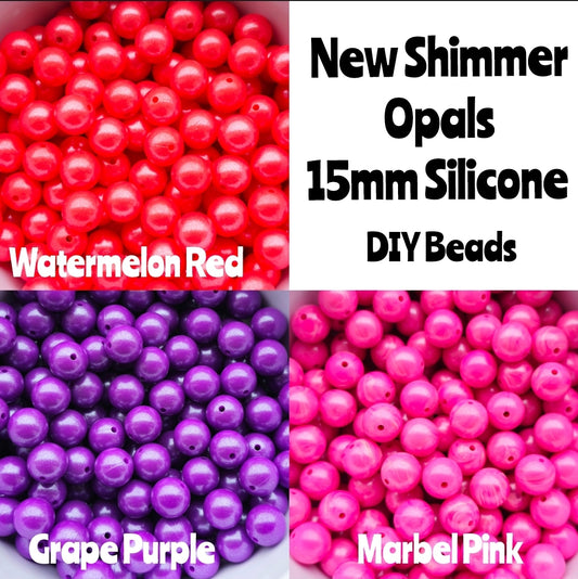 New colors 15 mm shimmer opal 1 count silicone 4 NEW colors