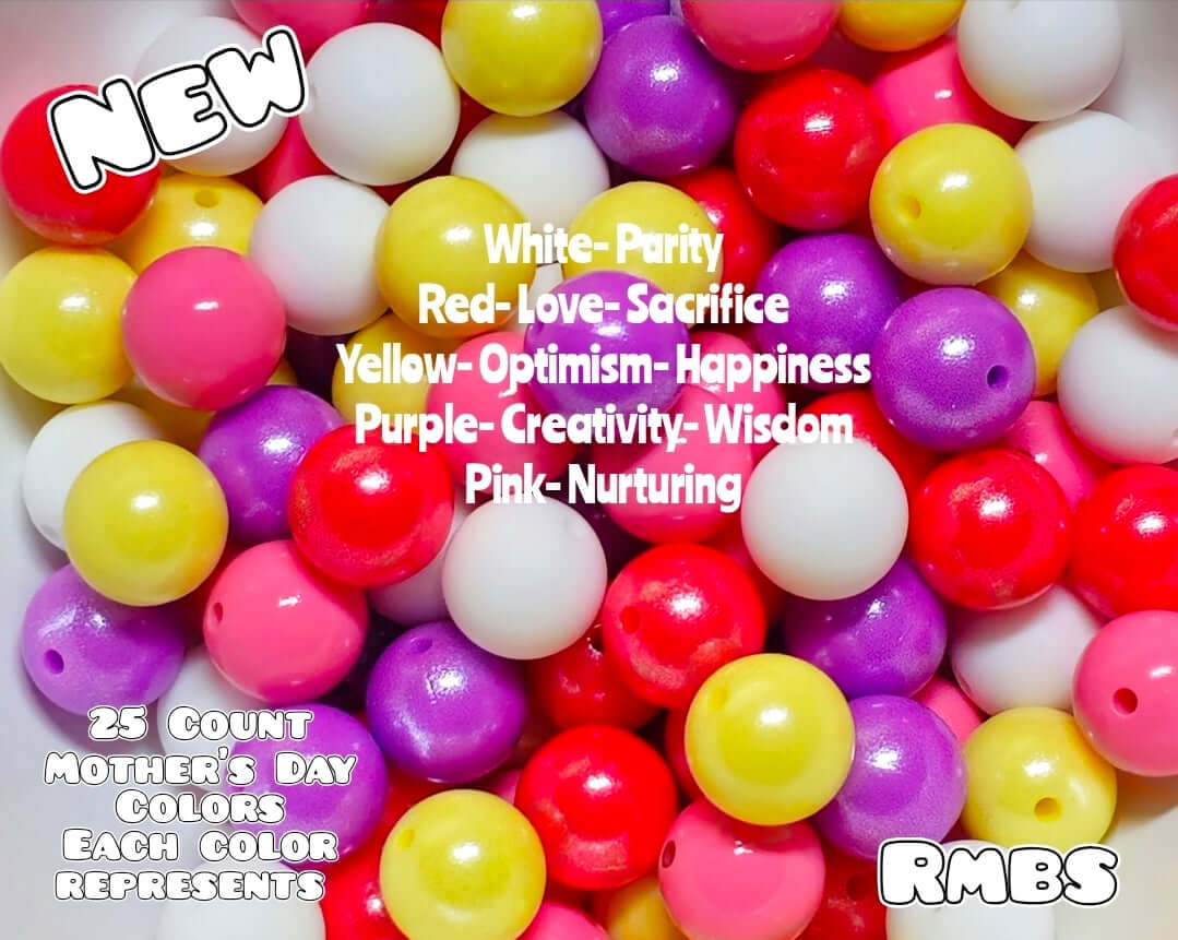 New 25 Count 15mm Solids Mother's Day Mix Silicone Beads Solids & Opals