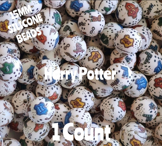 New 1 Count 15mm printed Character Harry Potter silicone bead