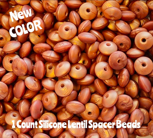 New 12mm 1 Count lentils Spacer Beads Marbel Copper Bronze