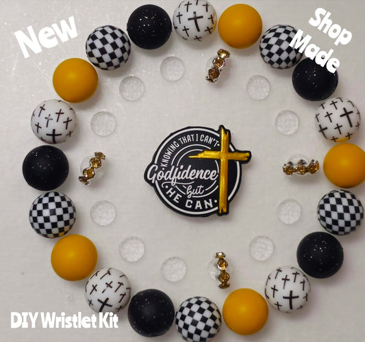 New 1 Count DIY Deluxe Beadable Wristlet Kit- Classic Godfidence Beadable Accessories