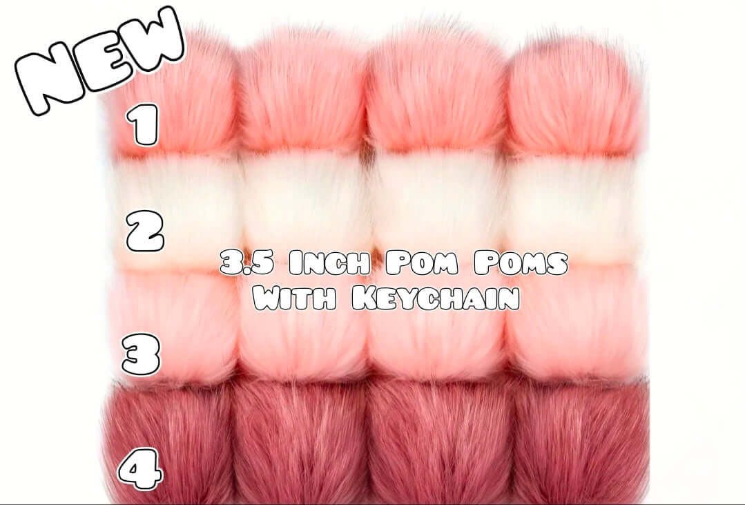 1 Count Large Pom Pom Keychain Accessories Faux Fur