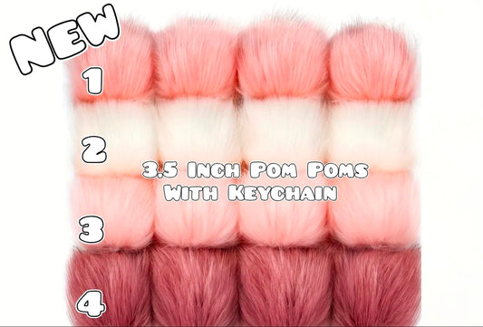 1 Count Large Pom Pom Keychain Accessories Faux Fur