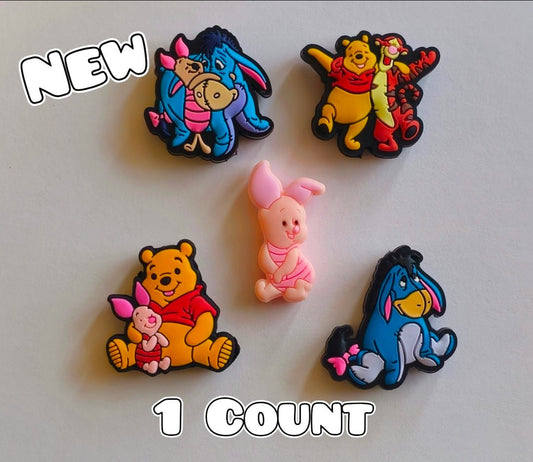 New 1 Count Focal Bead Pooh & FRIENDS