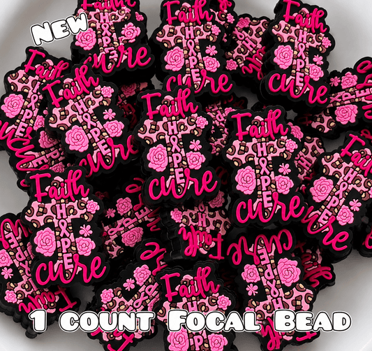 New 1 Count Focal Bead Breast Cancer