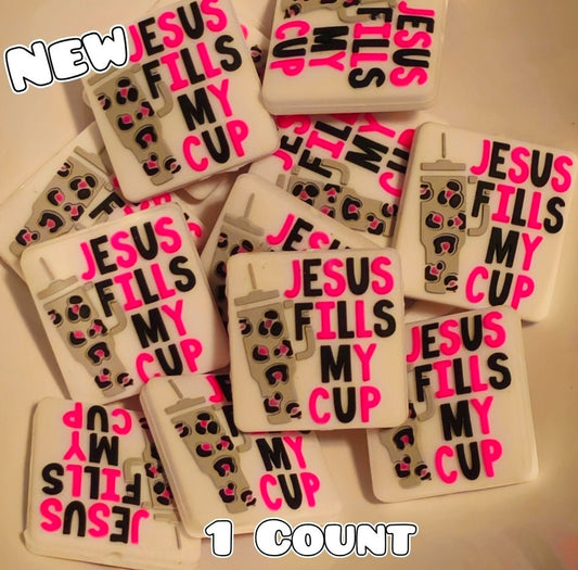 1 Count Focal Bead Jesus fills my cup