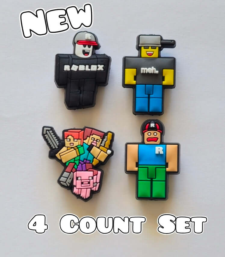 New 4 Piece Gaming Roblox Minecraft Focal Bead Set