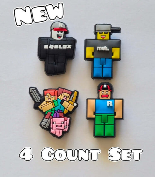 New 4 Piece Gaming Roblox Minecraft Focal Bead Set
