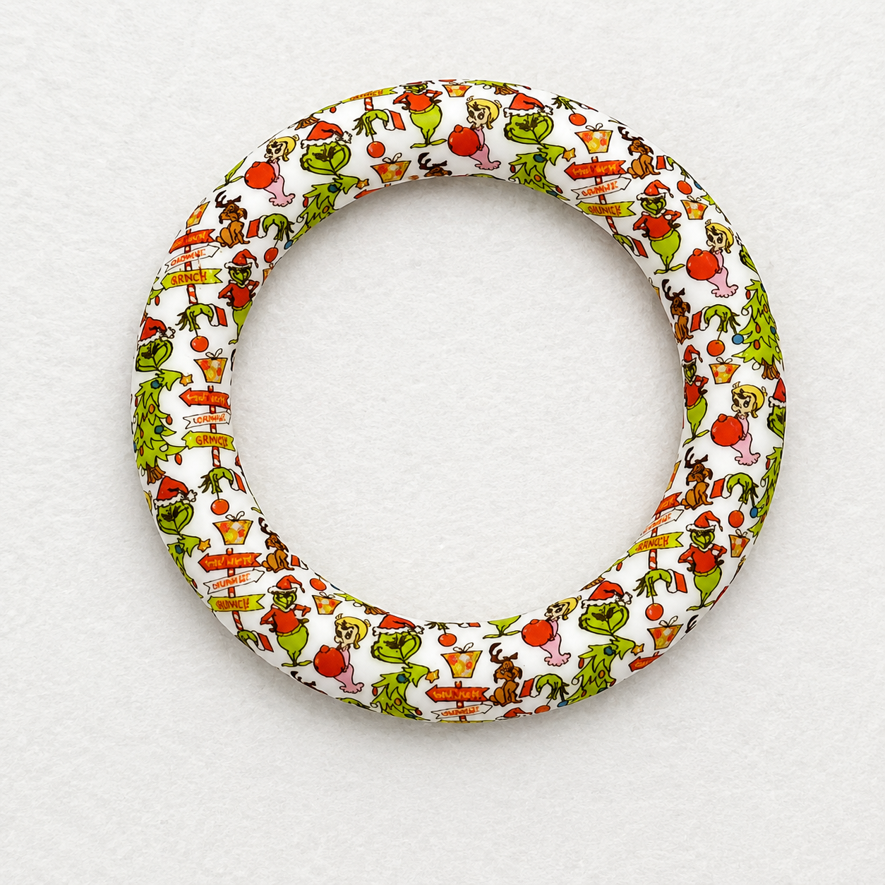 1 Count DIY 65MM Silicone Rings Craft Supplies Beadable Blanks Grinch