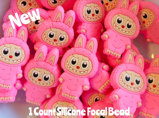 New Silicone Labubu Focal Beads 1 Count DIY Bead Supplies 4 Color Options