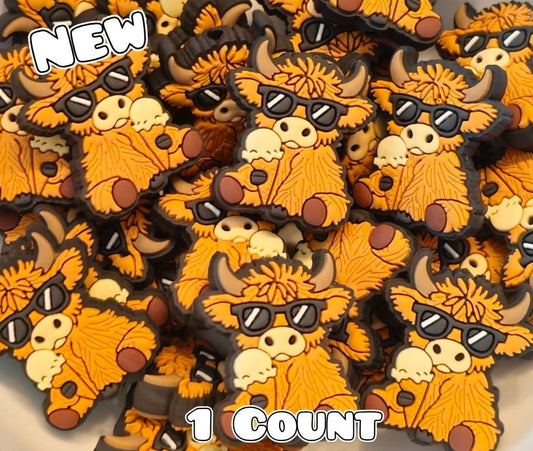 New 1 Count Focal Bead Cow Ice Cream Sunglasses