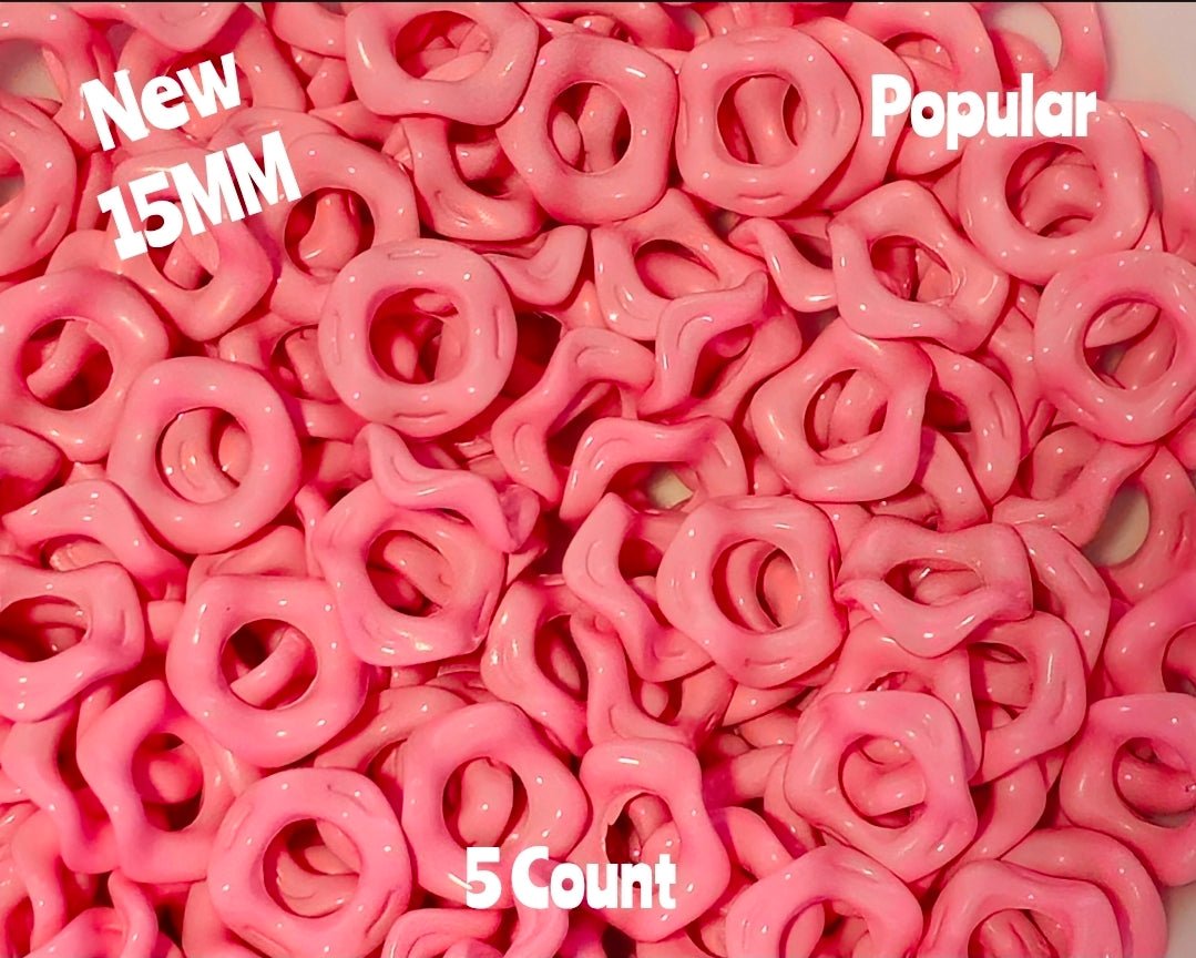 New Colors 15MM Popular Acrylic Large HOLE Wavy Spacers Beads 5 Count FITS ANY AND ALL BEADABLES