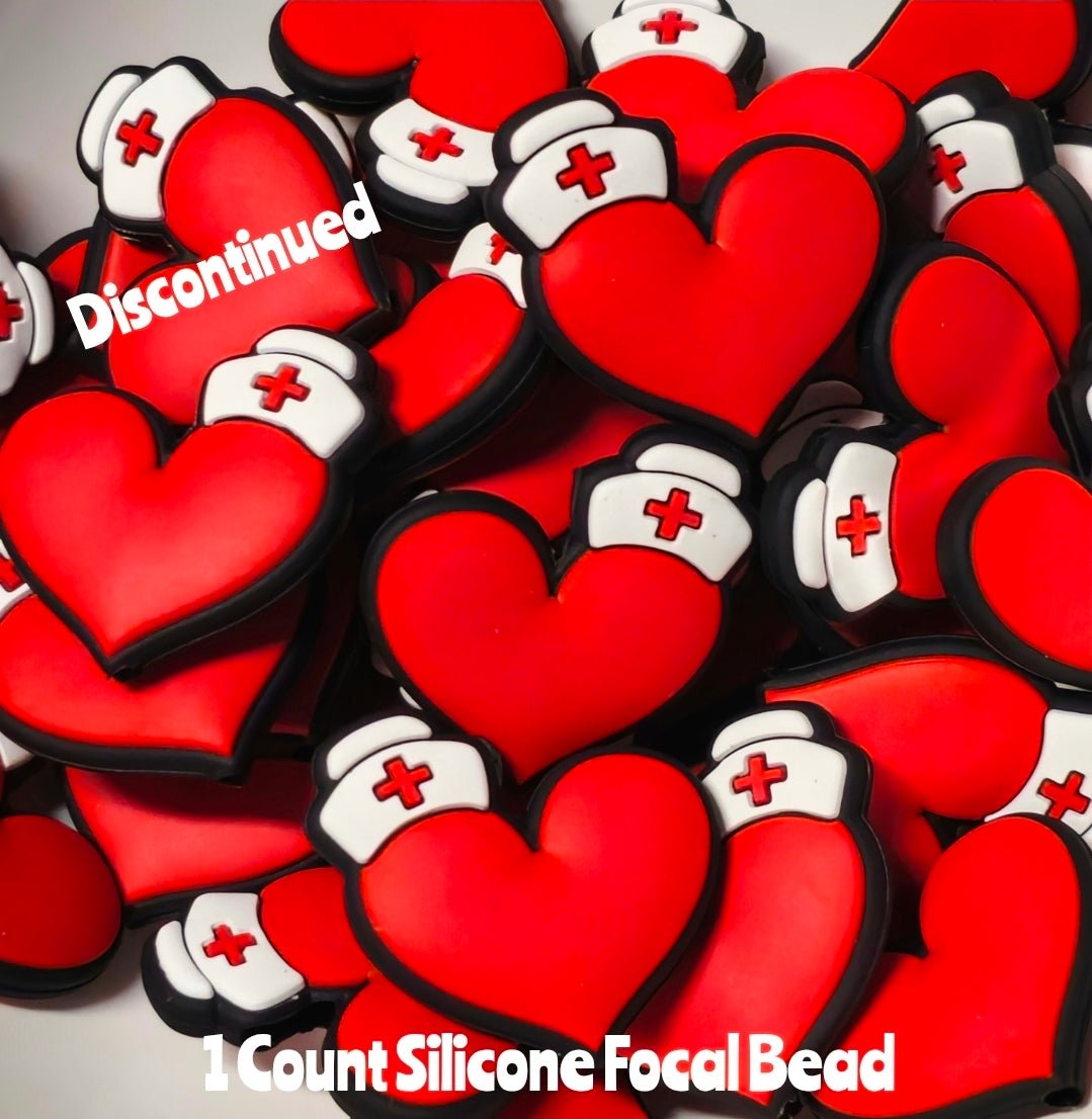 Clearance Medical Nurse Heart Focal Beads 1 Count DIY Bead Supplies