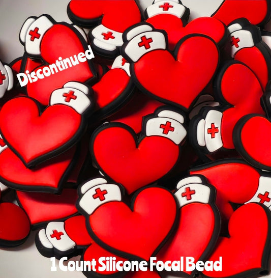 Clearance Medical Nurse Heart Focal Beads 1 Count DIY Bead Supplies