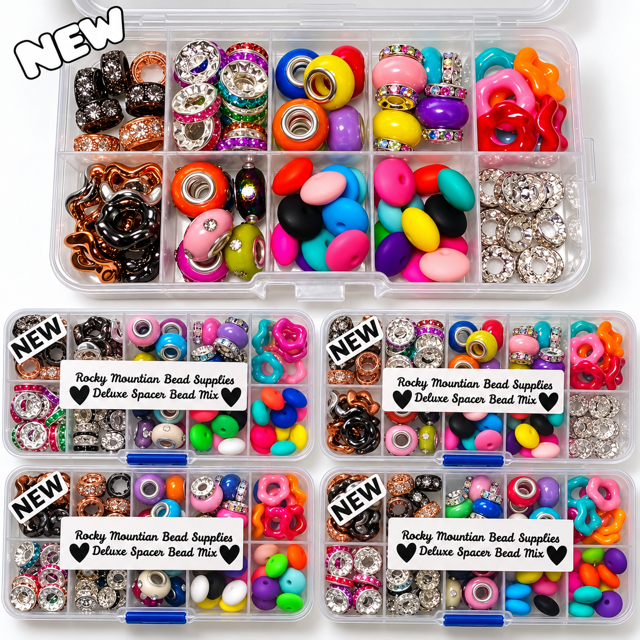 New 100 Count DIY Deluxe Spacer Bead Box Container INCLUDED