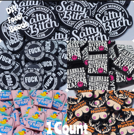 DIY Focal Bead 1 Count Craft Supplies. Adult Sassy Cuss Words