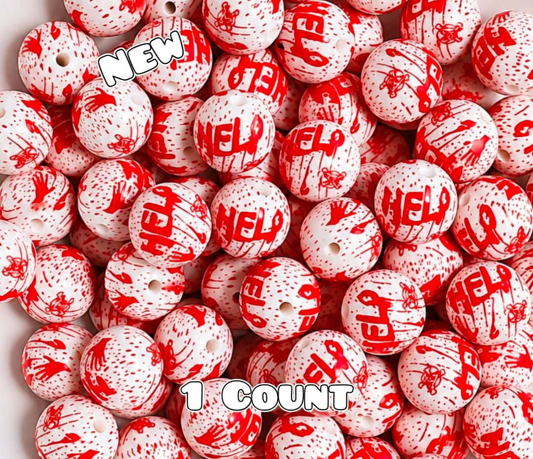 New 1 Count DIY Silicone Beads 15mm printed Help