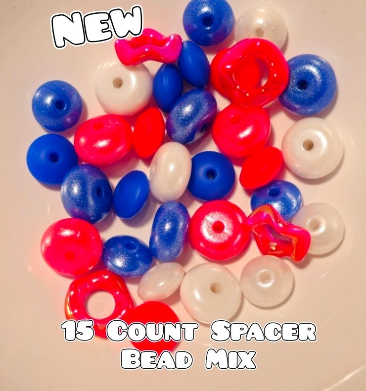 Patriotic Spacer Bead Mix Multiple Colors Sizes Styles