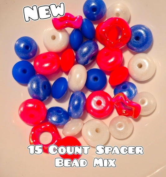 Patriotic Spacer Bead Mix Multiple Colors Sizes Styles