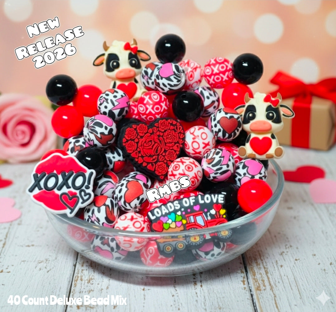 New Valentines Mix 35 Count Limited Edition Shop Created Bead Mix Includes 5 Focals