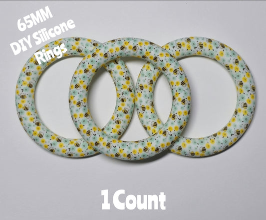 1 Count DIY 65MM Silicone Rings Craft Supplies Beadable Blanks Bumblebee