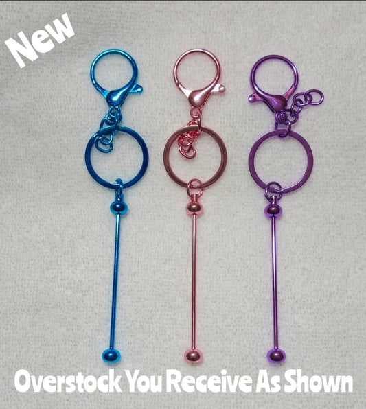 Overstock Clearance 3 Count Beadable Keychain Pack