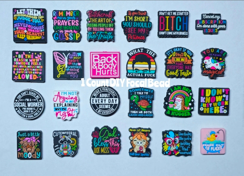 New Popular Restock 1 Count Sassy Adult Focal Bead