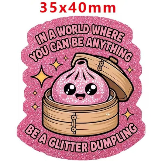 Glitter Acrylic Flatback- Acrylic Planer Resin Charm Dumplings