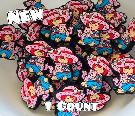 New 1 Count Strawberry Shortcake Sitting Focal Bead