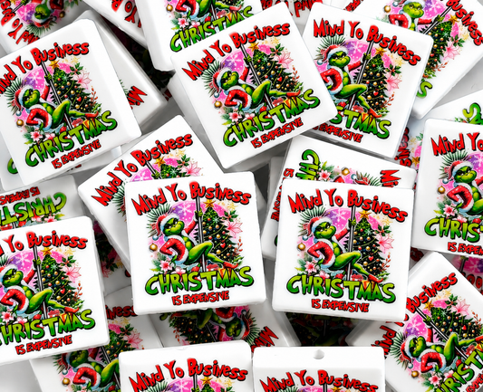 New Shop Made 1 Count Printed Silicone Focal Bead Grinch
