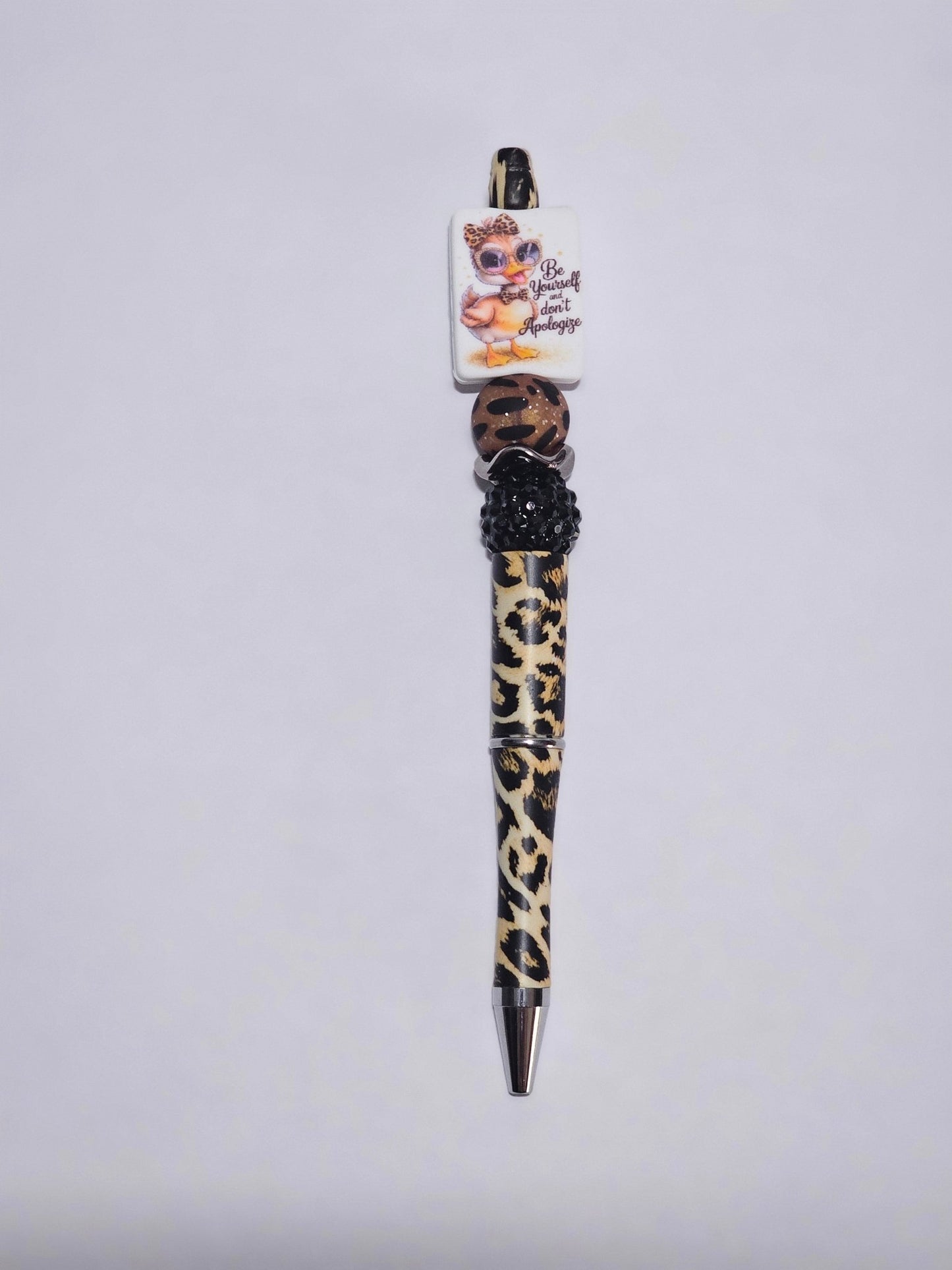 New 1 Count Focal Bead Duck Be yourself don't apologize. Pen is example bead only