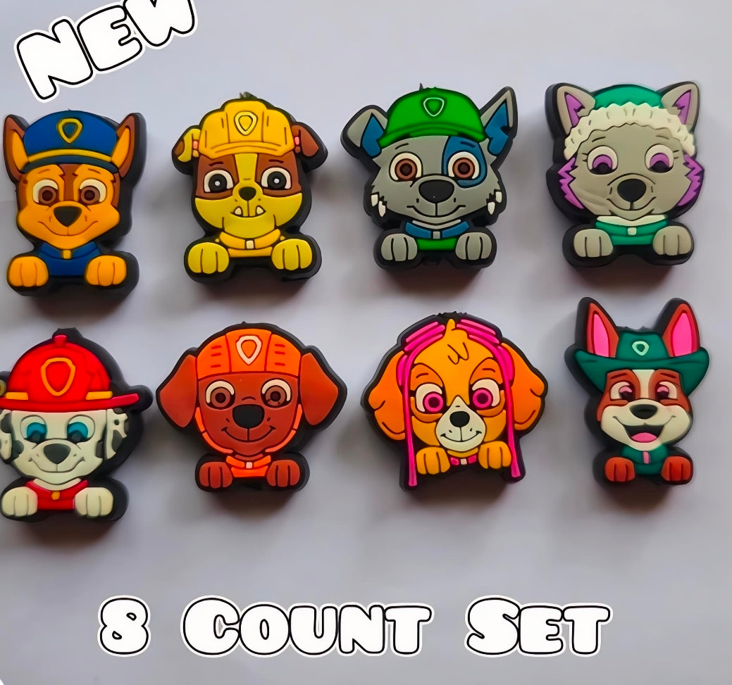 New 8 Count Focal Bead Set Character Paw Patrol