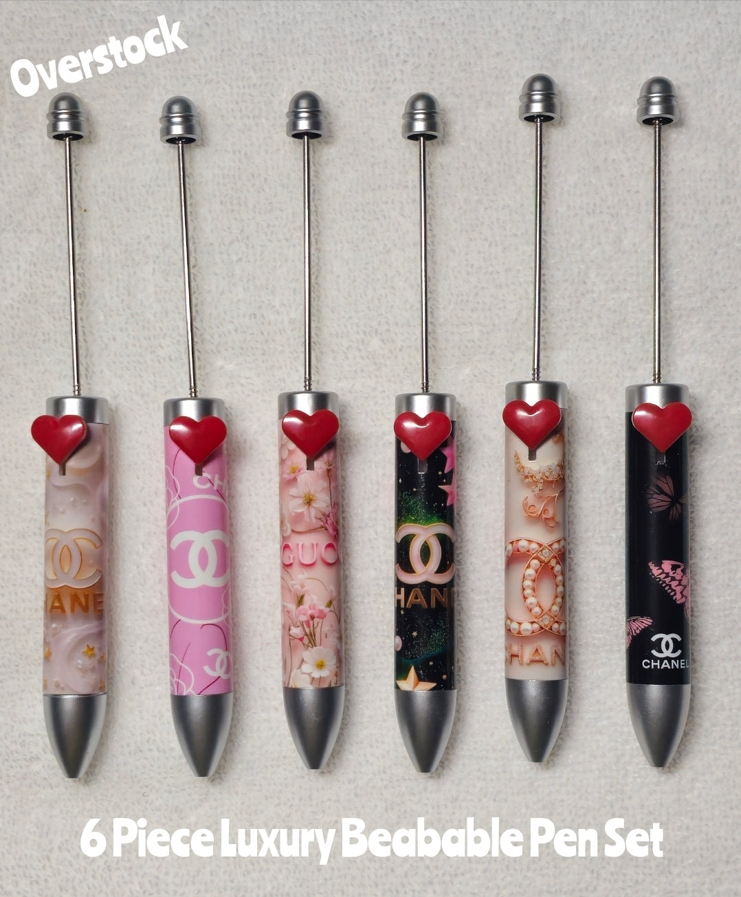 Over stock Clearance 6 Count Luxury Beadable Pen Set