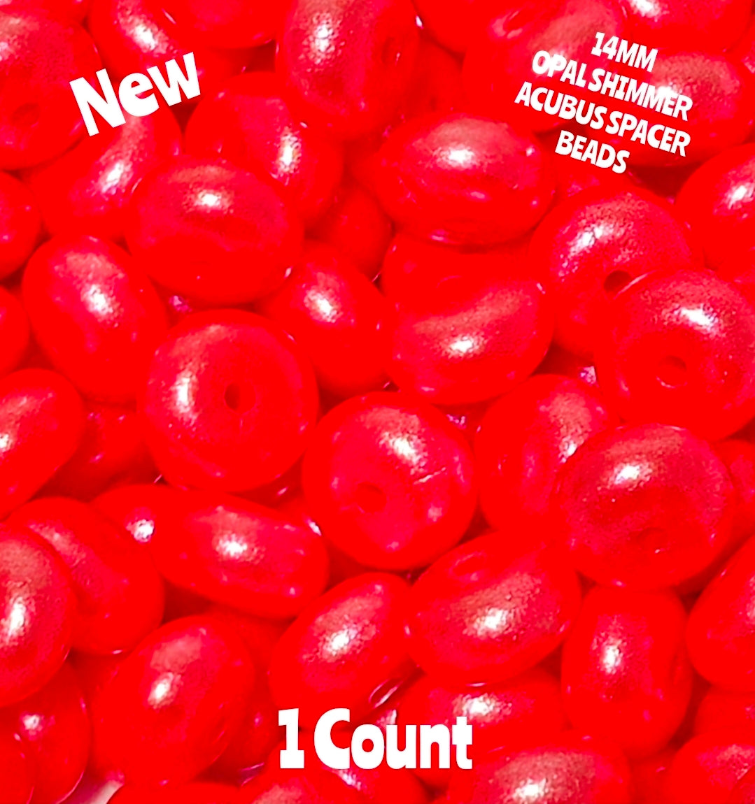 New 1 Count Strawberry Red 14MM Silicone OPAL Acubus Spacer Beads Craft Supplies