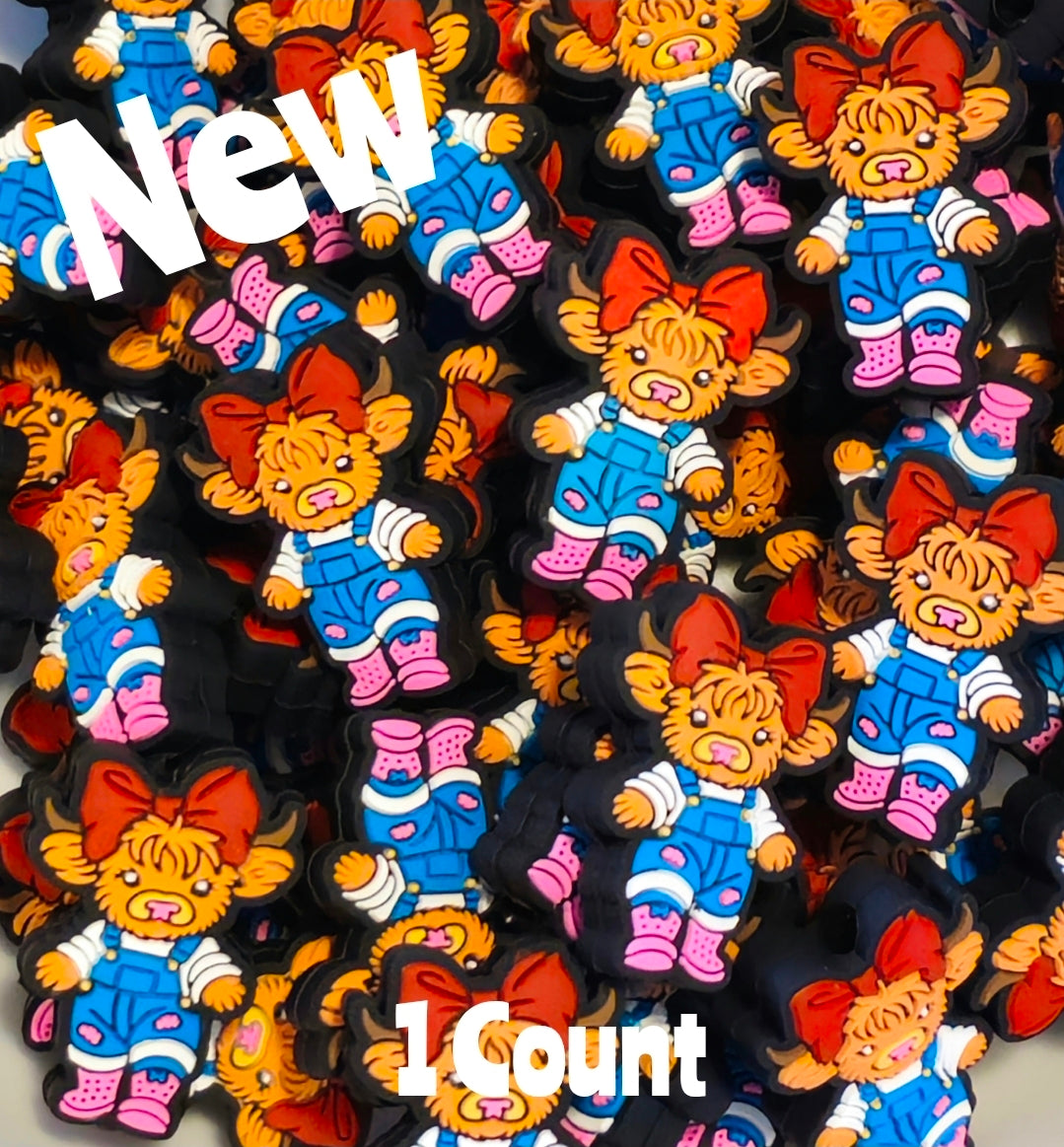 New 1 Count Cow Focal Bead