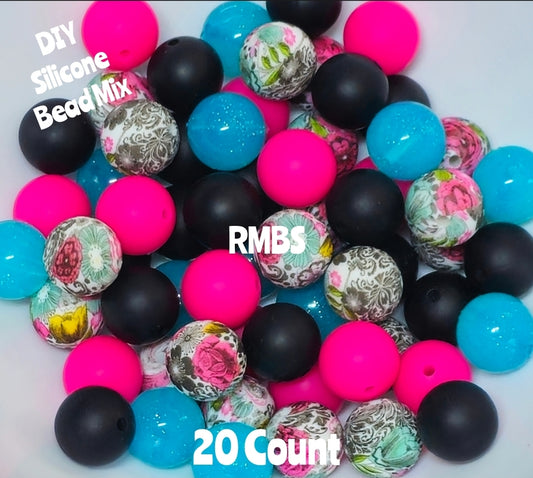 New Sassy Floral Bead Mix DIY Beads 20 Count. Craft Supplies
