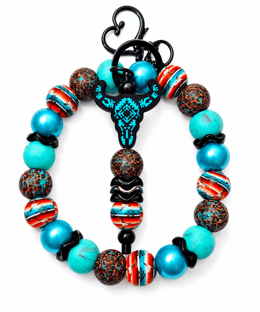 Nuevo llavero de pulsera personalizado hecho a mano cuerno largo campestre