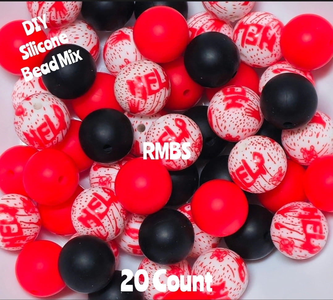 New Halloween Horror Help Bead Mix DIY Beads 20 Count. Craft Supplies