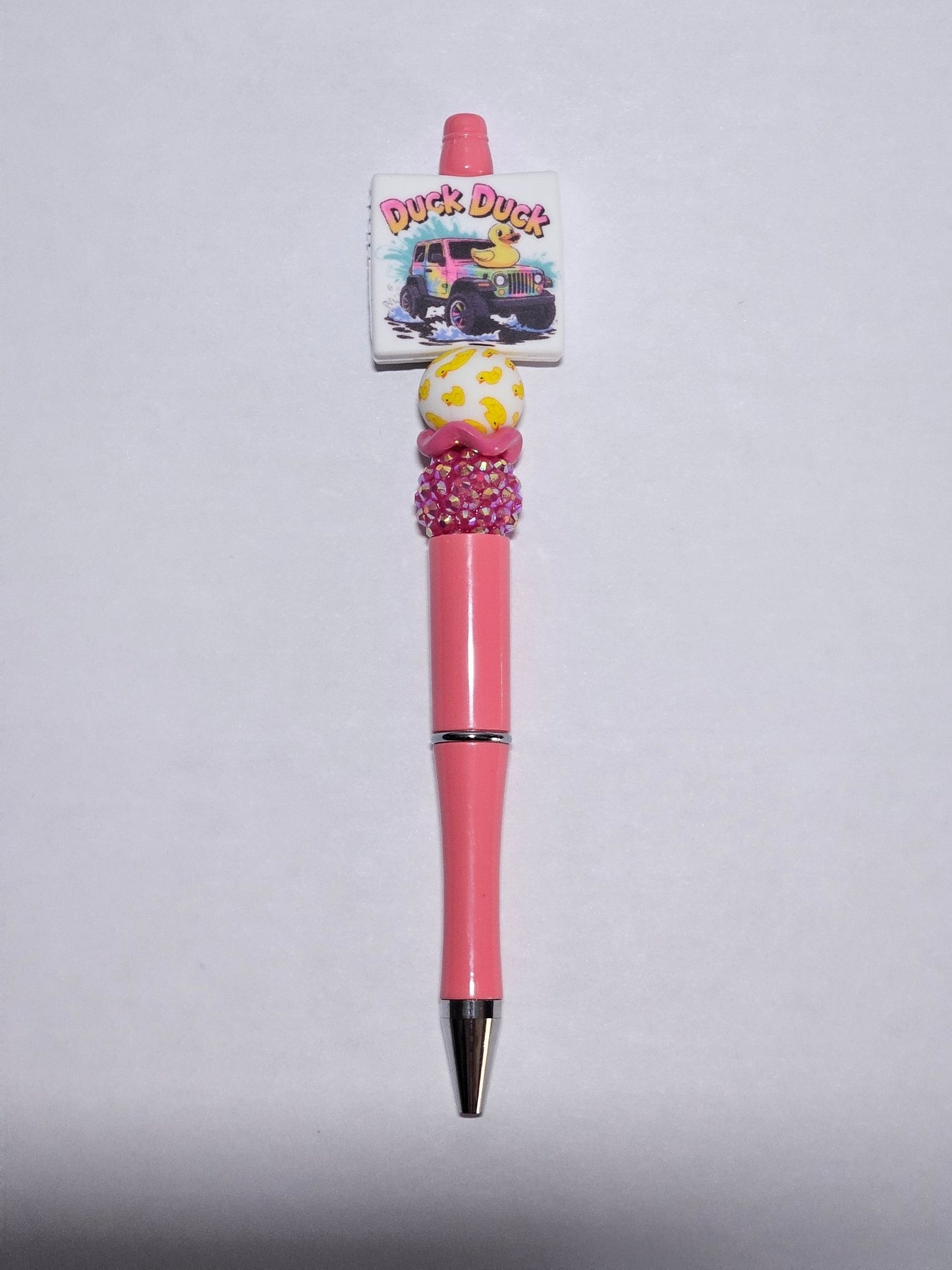 New 1 Count Focal Bead Duck Duck Jeep.  Pen is a example bead only