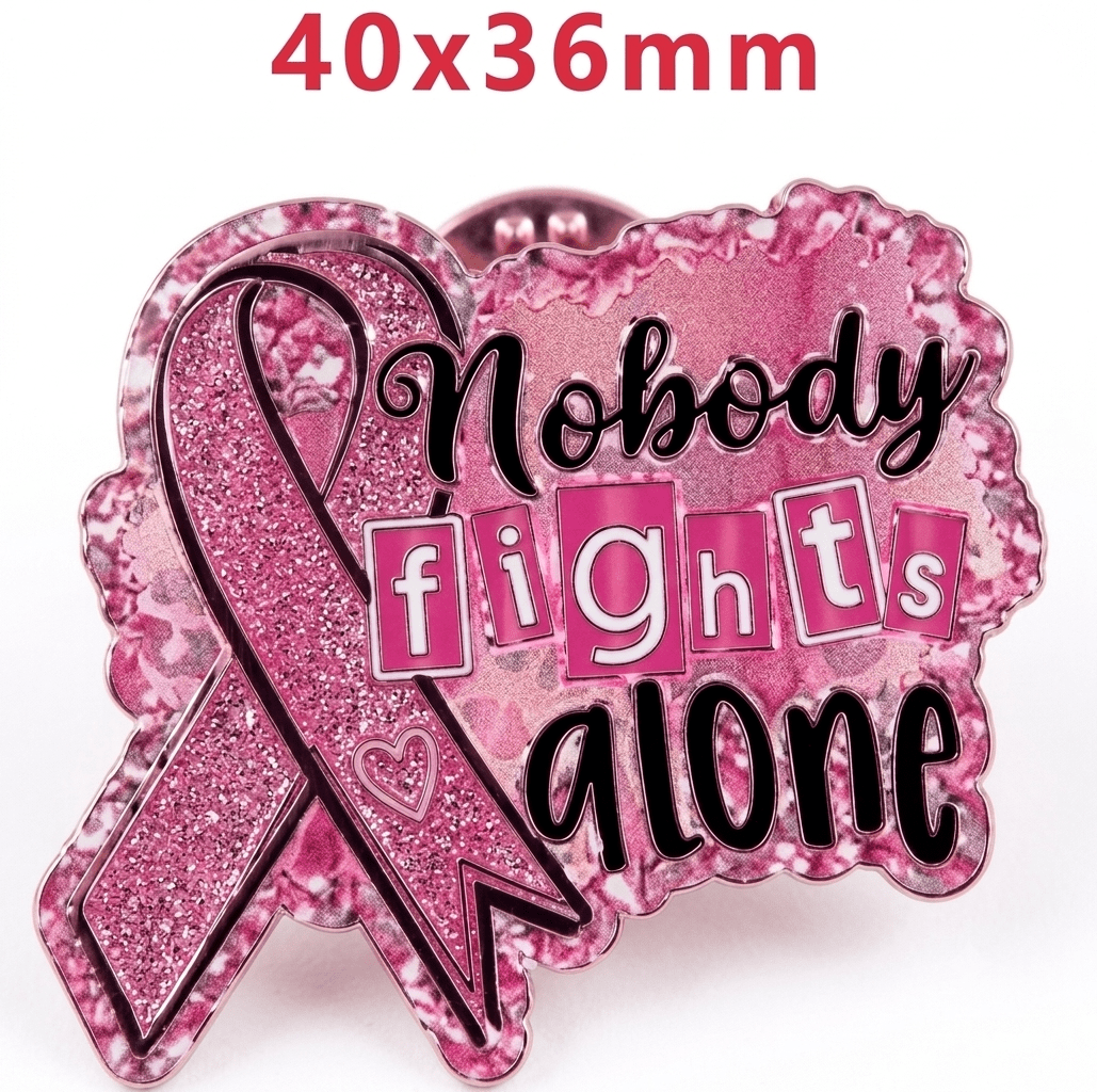 Glitter Acrylic Flatback- Acrylic Planer Resin Charm Cancer Awareness